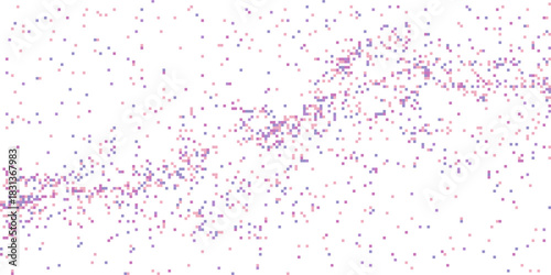 Pixelated bitmap gradient Y2K aesthetics texture. Neon color dither pattern background. 8 bit video game screen wallpaper. Retro glitchy pixel art illustration