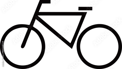Minimalist Side-View Bicycle Line Art Icon and Vector Symbol