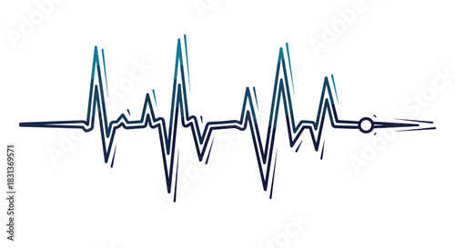 A creative hand-drawn sketch of a heartbeat pulse and EKG line that transitions into a flatline symbolizing life and health.