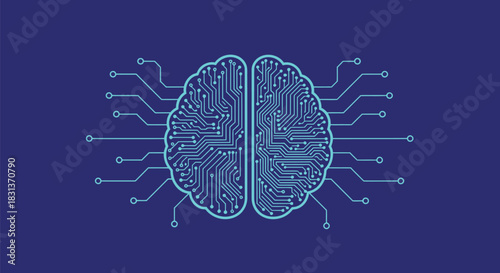 Artificial intelligence brain circuit design technology concept