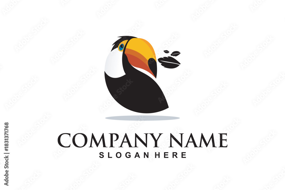 Fototapeta premium Stylized Toucan Bird Logo Design.
