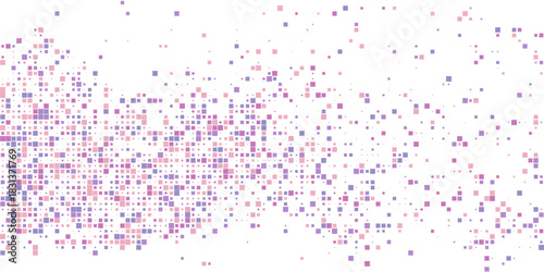 Pixelated bitmap gradient Y2K aesthetics texture. Neon color dither pattern background. 8 bit video game screen wallpaper. Retro glitchy pixel art illustration