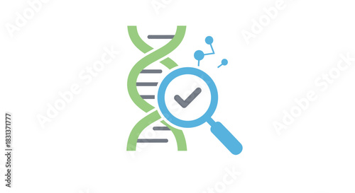 Genetic research validated with a magnifying glass showing DNA, the science of life and medicine, a future of health and discovery, gene editing