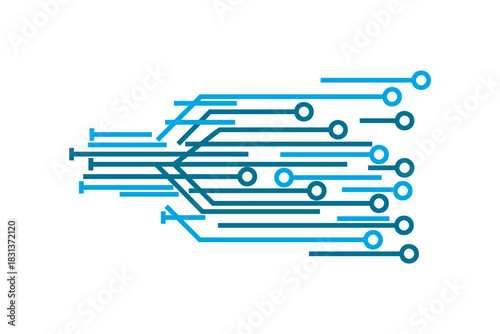 Abstract Digital Network Connection Lines Flowing Data.