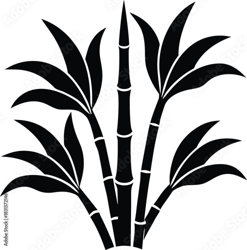 Sugarcane plant silhouette vector illustration
