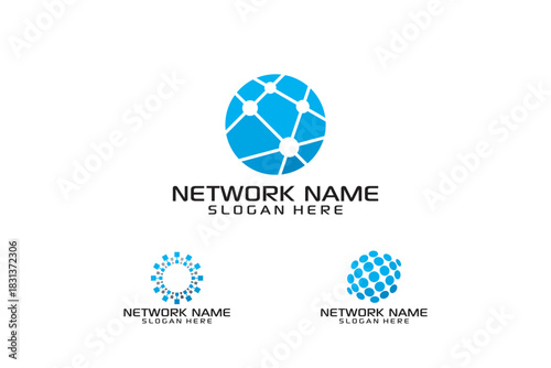 Global Network Technology Logo Design Concept.