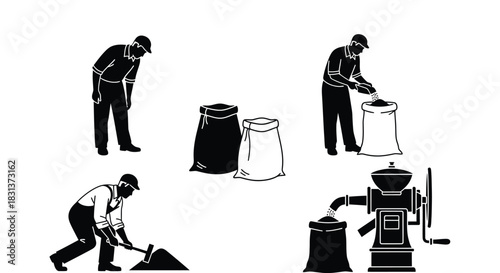 Farming and agriculture vector illustration processing harvest