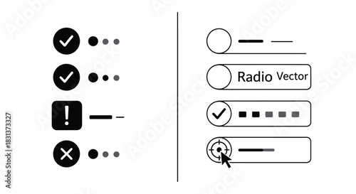 Ui elements vector design for web and app interface components kit
