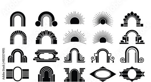 Vector archway designs collection decorative arch elements set