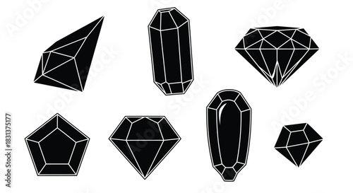 Various diamond gem shapes vector illustration design graphic