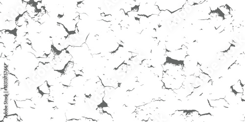 Grunge Distressed Texture Overlay Vector of Cracked Peeling Paint Surface Monochrome Abstract High Contrast Pattern