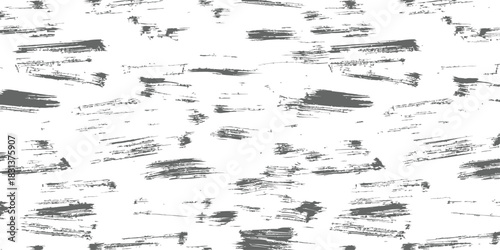 Distressed vector seamless pattern with horizontal gray paint brush strokes Grunge background texture Artistic abstract ink design element