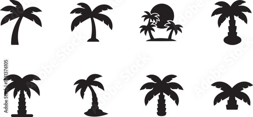 Palm Tree Silhouettes Collection, Tropical Island Designs