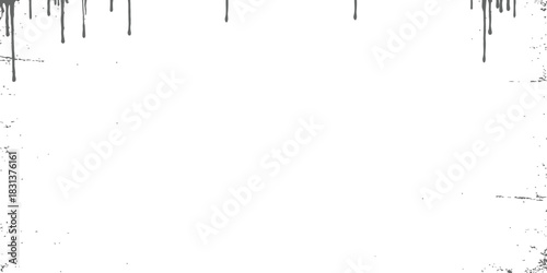 Grungy Paint Drips and Distressed Border Overlay Vector Graphic Background