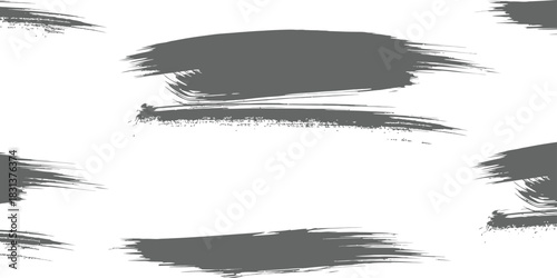 Seamless pattern of gray hand painted brush strokes grunge texture background abstract modern artistic vector