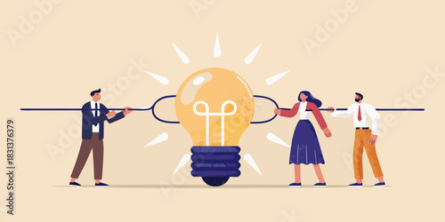 Teamwork and collaboration to generate new ideas and innovative solutions together