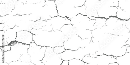 Seamless Cracked Wall Grunge Texture Overlay Abstract Vector Background Pattern