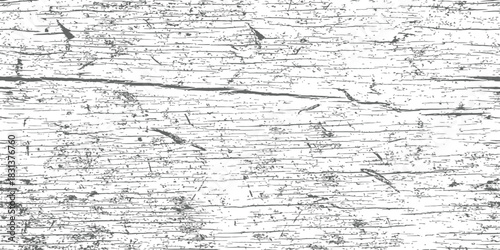 Distressed wood texture vector grunge overlay background Grayscale abstract vintage weathered wooden surface graphic element