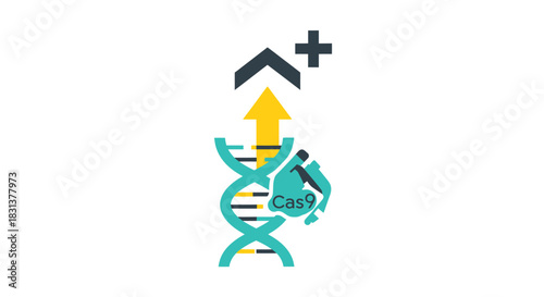 Revolutionary gene editing with CRISPR Cas9 technology advancing science forward, a breakthrough in genetic engineering research and development success