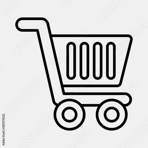 Icon trolley. Black Friday Sale elements. Icon in line style.