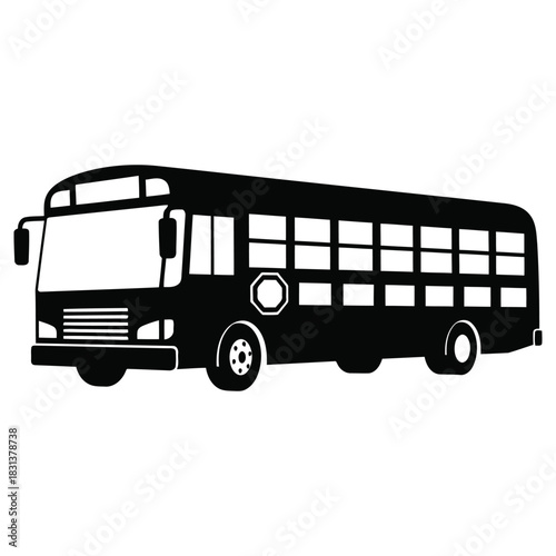 School Bus Vector Illustration, Transportation Icon, Back To School Concept.
