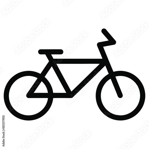 Minimalist Bicycle Icon Illustration for Transportation, Sport and Green Living