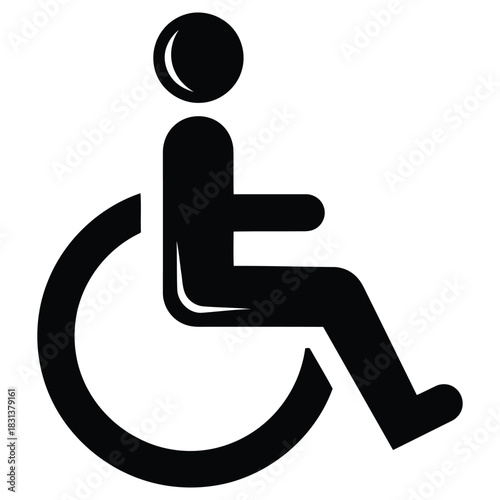 Wheelchair Symbol Vector Illustration: Accessibility Icon for Handicap Parking and Assistance.