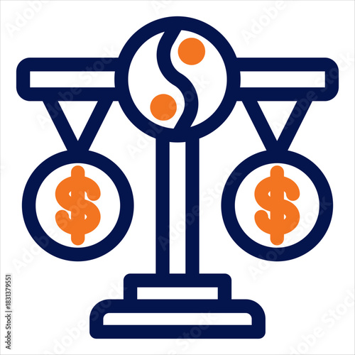 Balance Duotone Icon. Simple Vector Illustration on White Background