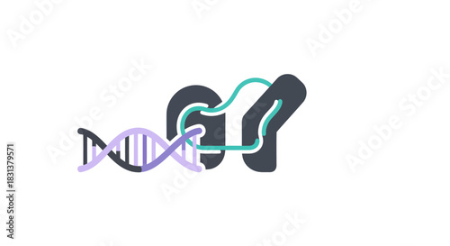 Dynamic CRISPR-Cas9 genome editing design with DNA strand and enzyme, showcasing biotechnology, genetic engineering, and gene therapy advancements
