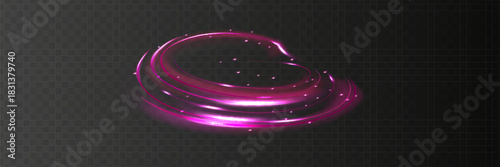 Light trail wave, fire path trace line and effect curve twirl. Neon motion effect. White special effect,speed police line. Road Magic of moving fast lines.