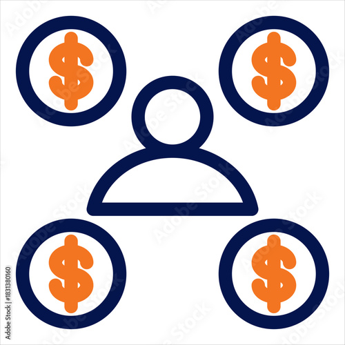 Income Duotone Icon. Simple Vector Illustration on White Background