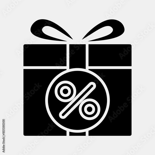 Icon gift. Black Friday Sale elements. Icon in glyph style.