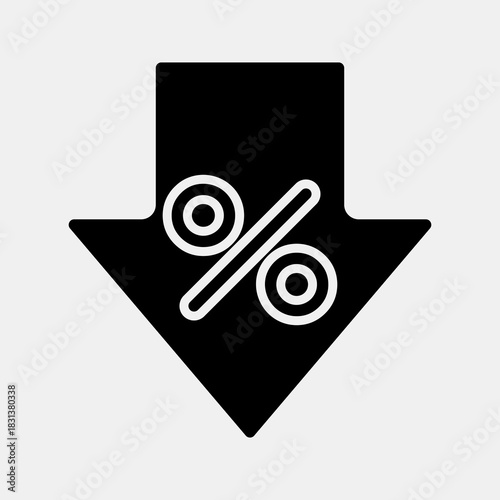 Icon low price. Black Friday Sale elements. Icon in glyph style.