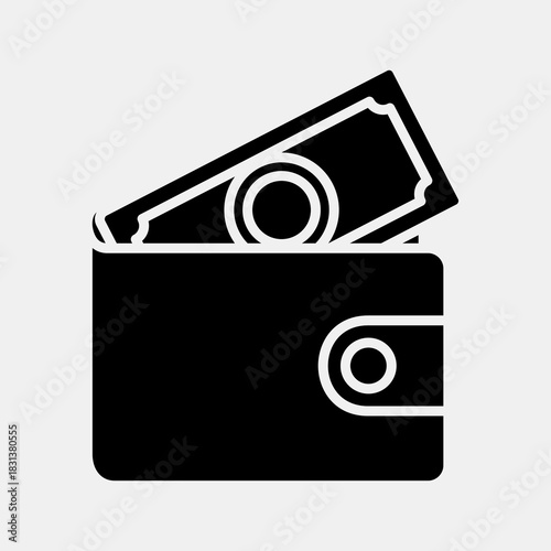 Icon wallet. Black Friday Sale elements. Icon in glyph style.