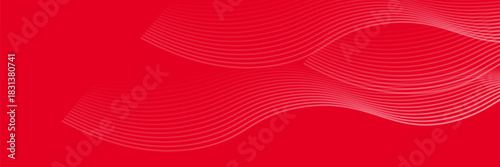 Abstract background with lines and waves. Medium banner size. Element for design. Vector background for brochure, booklet, flyer, poster. Red and white gradient. Love, Valentine's Day