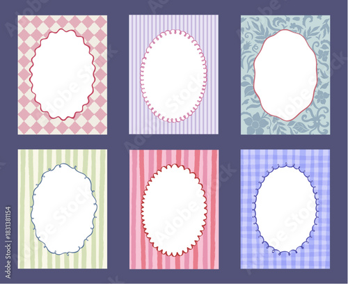 whimsical colorful vector frame border collection set