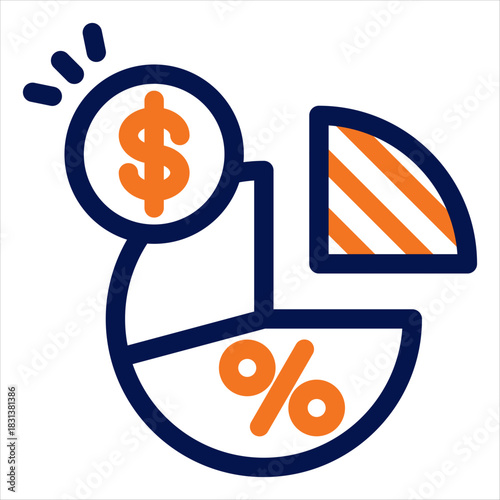 Dividend Duotone Icon. Simple Vector Illustration on White Background