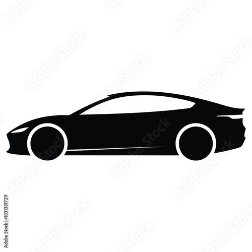 Modern Electric Car Silhouette Vector Illustration for Automotive Design