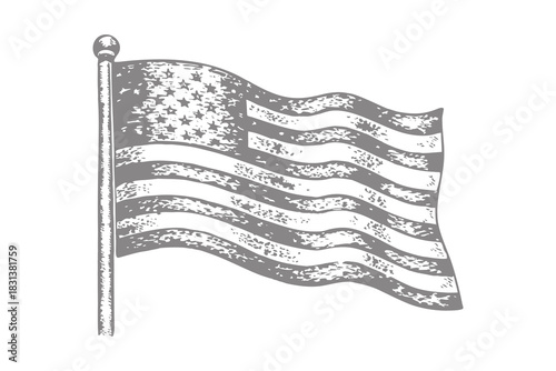 USA flag, American flag illustration. Grunge Distressed US symbol, United States flag Vector. Eps 10