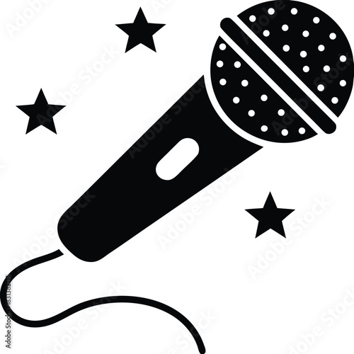 Microphone for stage isolated on white background