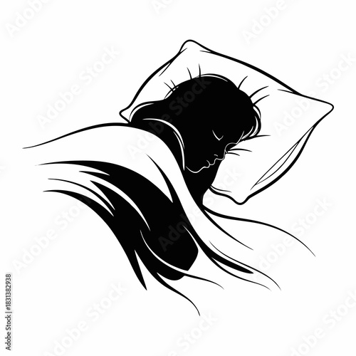 silhouette of a sleeping person