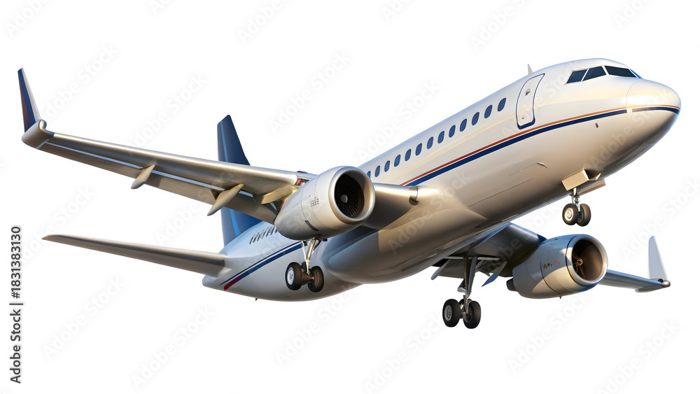 Fototapeta premium Luxury private jet soaring high for exclusive travel, offering speed and comfort for discerning travelers seeking efficiency and refined elegance in flight