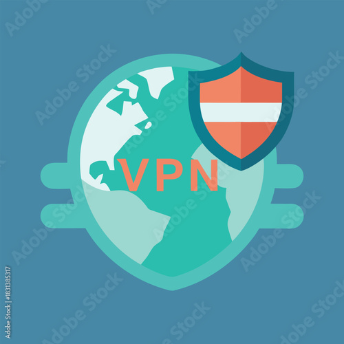 Cybersecurity concept vector of virtual private network