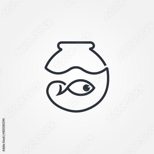 aquarium fish icon symbol illustration vector eps10 logo template design pattern seamless bright minimal design flat design realistic style simple design modern design