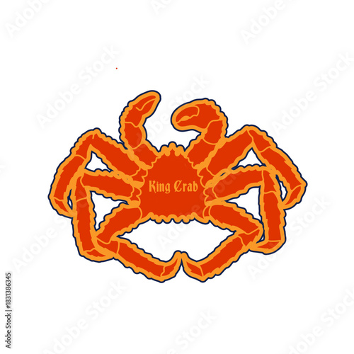 Design of Red King Crab Alaska Perfect for Print, Apparel, Sticker etc