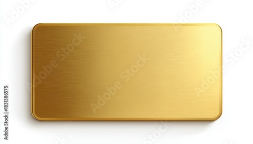 Vibrant brushed gold plate with rounded corners