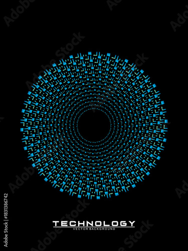 Music poster design background. Electro Sound Cover Template with dynamic abstract gradient circular geometric line shapes for t-shirt screen printing, technology, digital, party, festival and club.	
