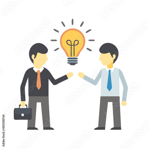 A businessman selling ideas to businessman
