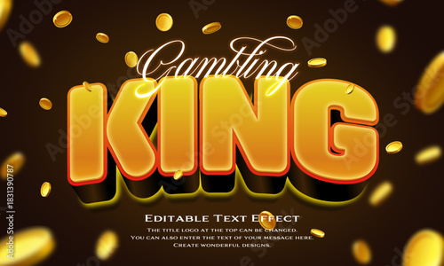 [Editable Text Effect Logo] ”Gambling King Logo” The title logo style is a Raining coins and a gold glittering logo.