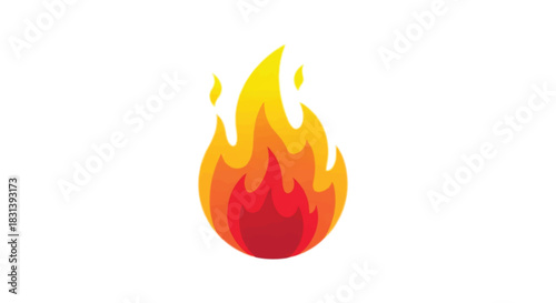 Stylized Fire Icon with Vibrant Orange and Yellow Flames.